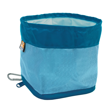 zippy foldable dog bowl blue