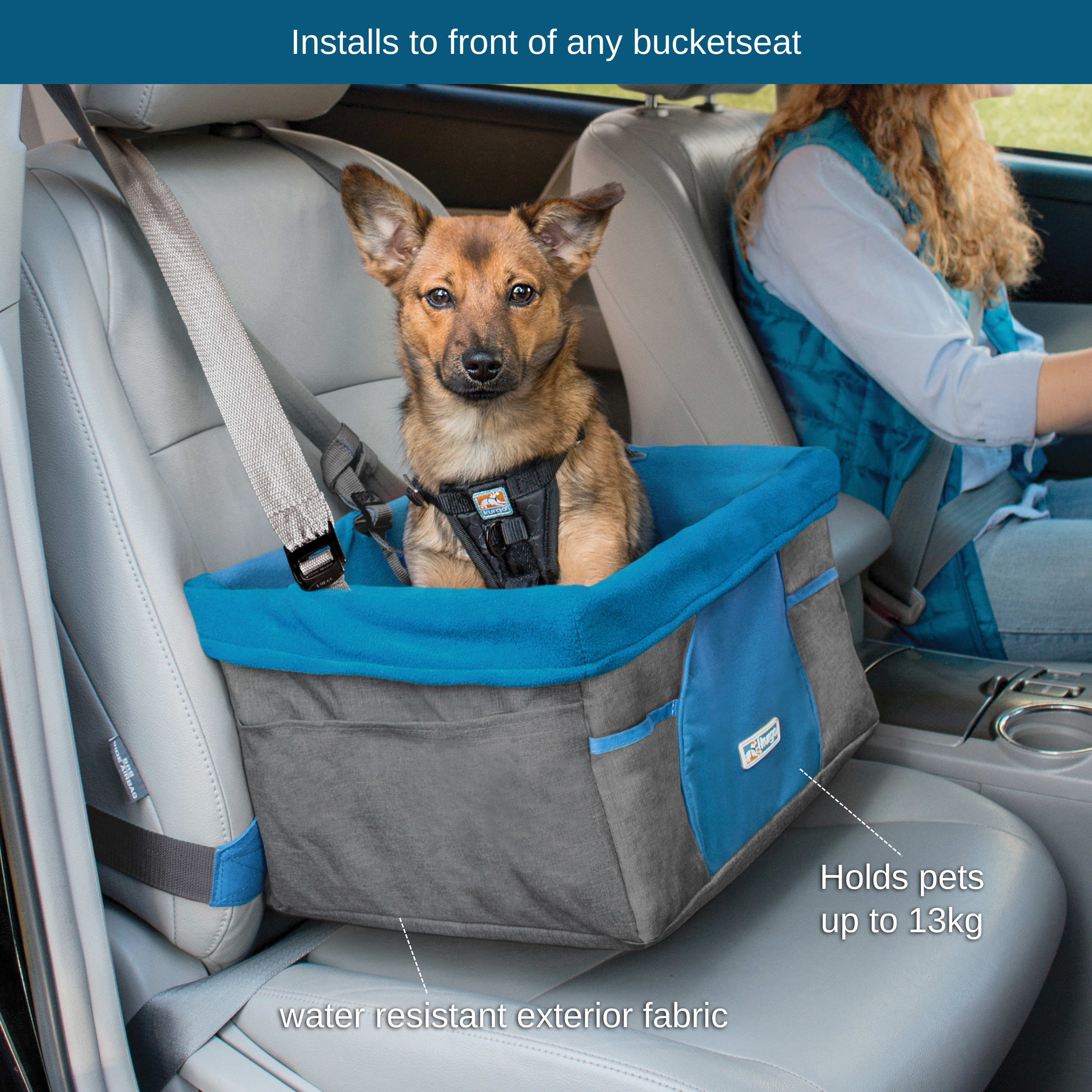 Dog Car Booster Seat Heather Grey Kurgo®